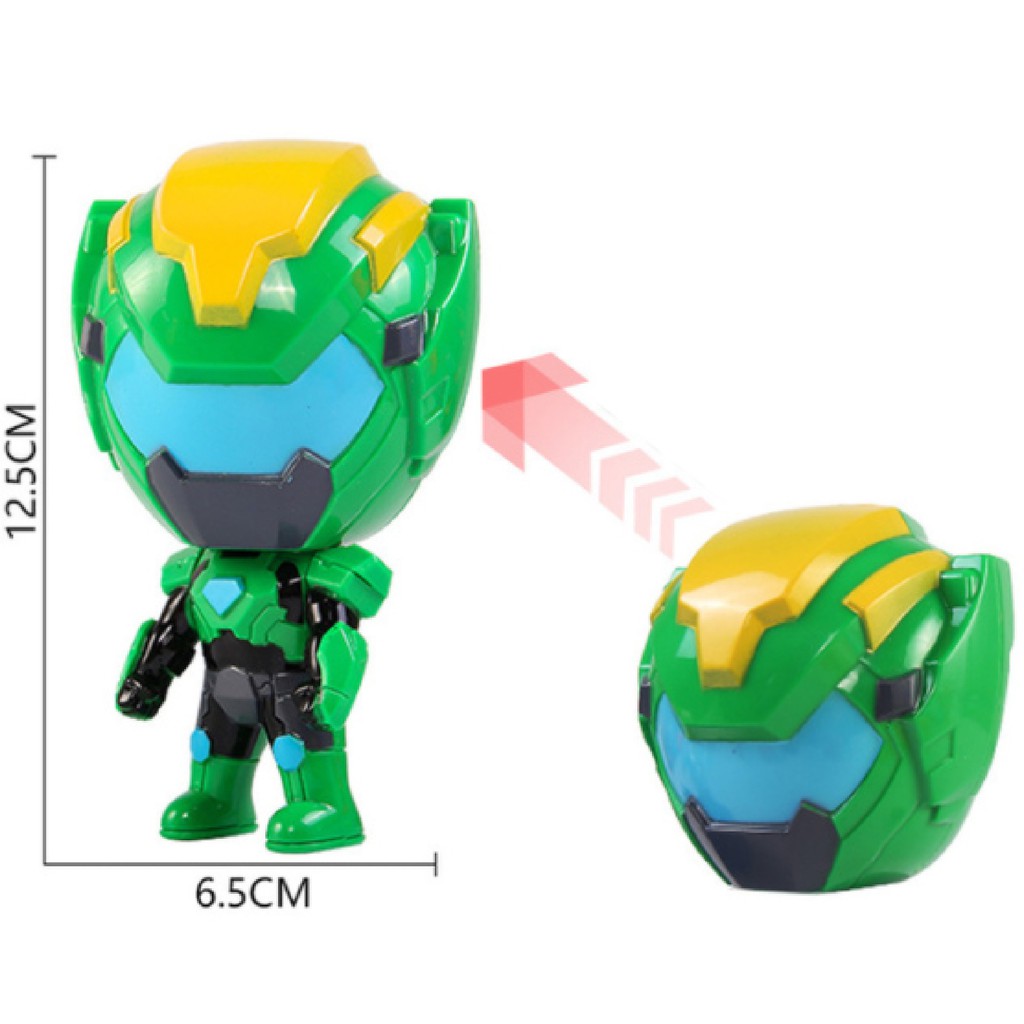 Đồ Chơi Siêu Nhân Trứng Gấp Gọn Biến Hình Ngộ Nghĩnh Khiến Bé Mê Mẩn Làm Móc Khóa Balo Nhựa ABS An Toàn Gtoys