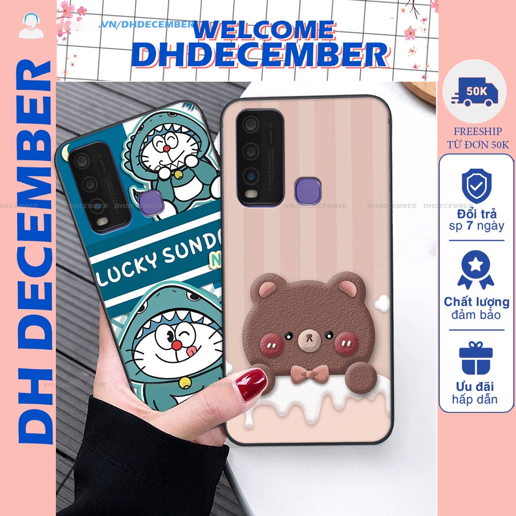 Ốp lưng Vivo Y30 / Y50 in hình gấu K@ws, gấu nâu, dor@emon RẺ- ĐẸP- BỀN