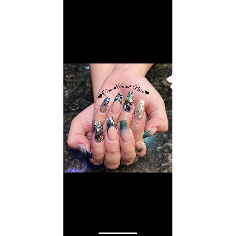 Nhũ khổng tước lọ lẻ màu vàng bạc trang trí nail