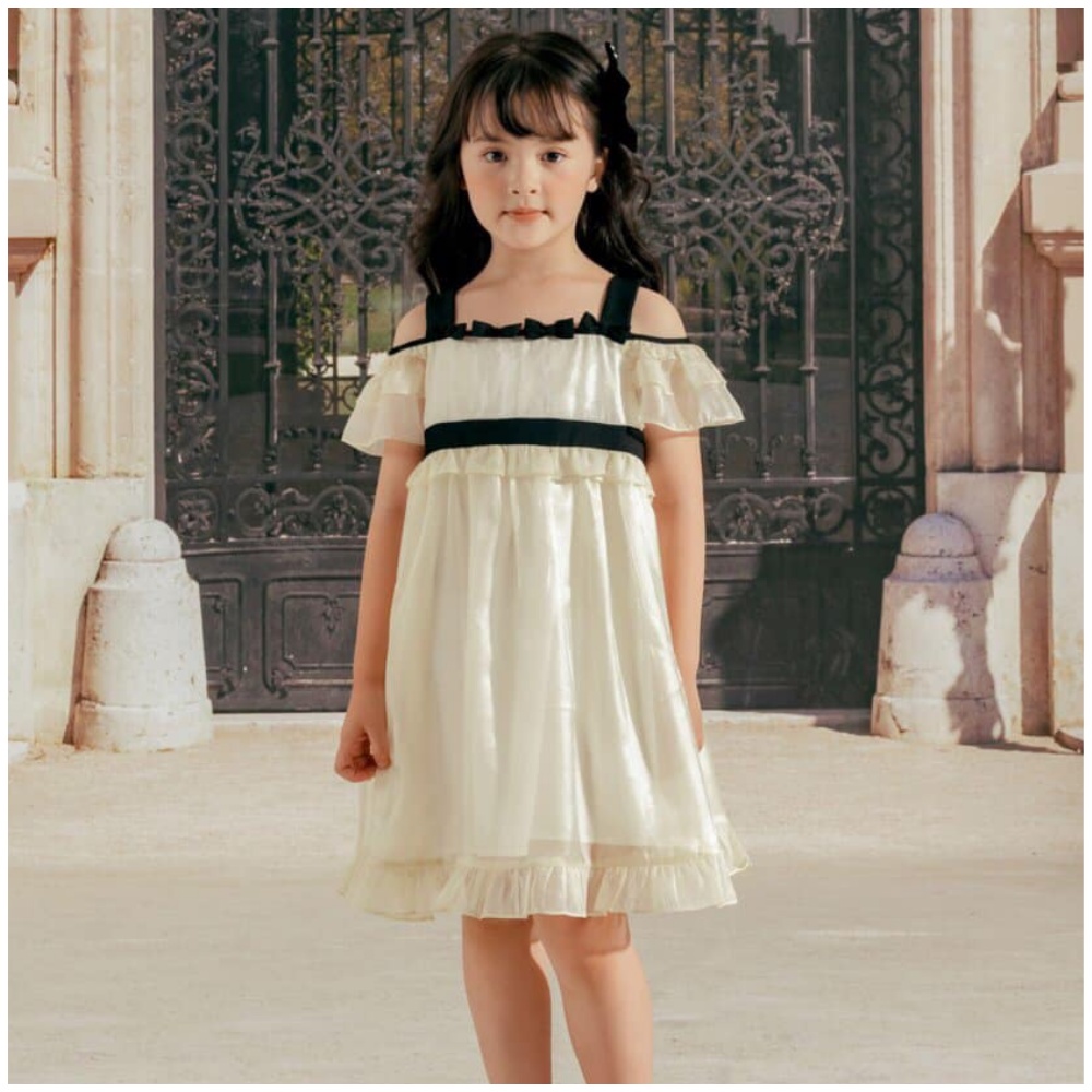 Váy công chúa babydoll 2 dây trễ vai xinh xắn Nabi 137KIDS cho bé gái đi chơi dự tiệc