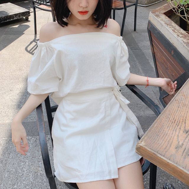 [ ẢNH THẬT 100%] SET ÁO TRỄ VAI KÈM CHÂN VÁY XINH CHẤT DẦY DẶN | BigBuy360 - bigbuy360.vn