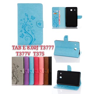 Bao Da Hoạ Tiết Hoa Và Bướm In Nổi Có Ngăn Đựng Thẻ Cho Samsung Galaxy Tab E 8.0 T377 / T3777 T375 Ốp