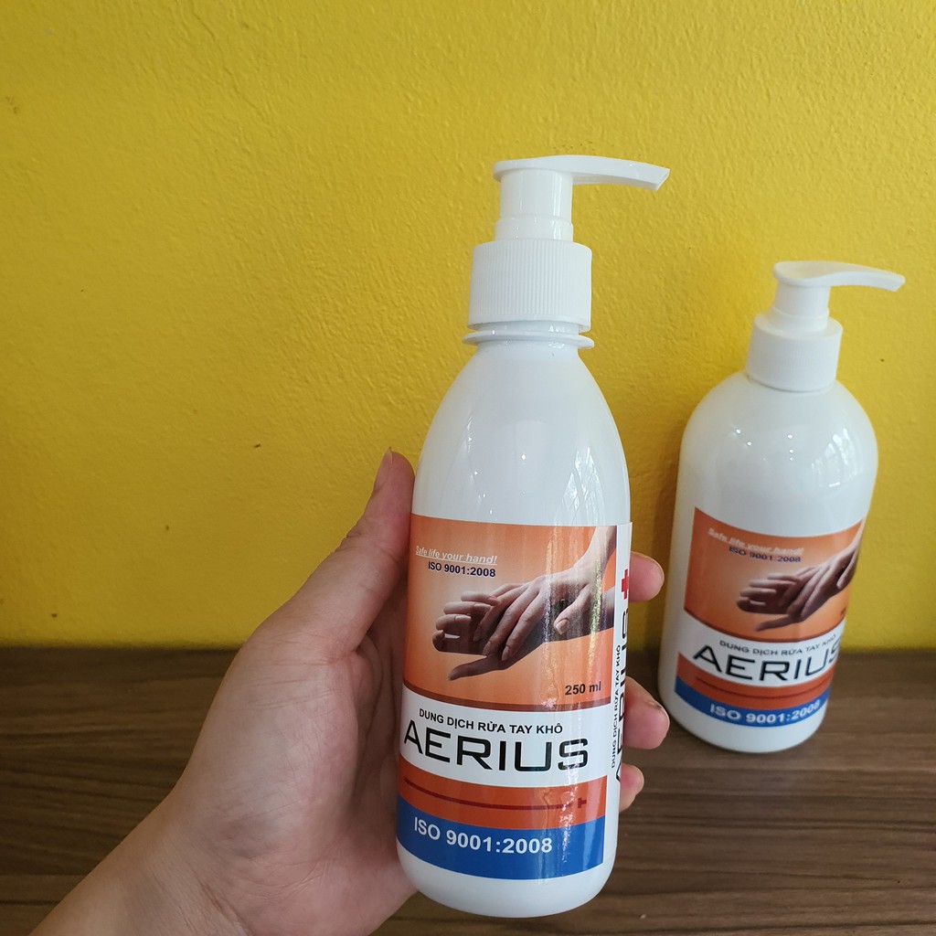 Nước rửa tay kháng khuẩn, xịt kháng khuẩn, dung dịch diệt khuẩn, rửa tay khô AERIUS  (chai 100ml - 250ml - 500ml))