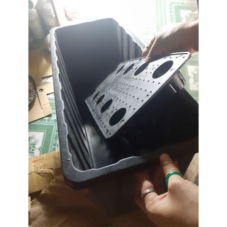 Chậu Trồng Cây Đáy Sâu 30x26x64CM Màu Đen (1 Cái), Phù Hợp Trồng Cây Rễ Cọc, Cà Chua, Dưa,... Lót Đáy Thông Min