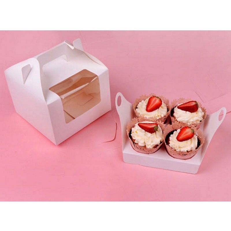 10 Hộp Cupcake 4 ô có quay xách