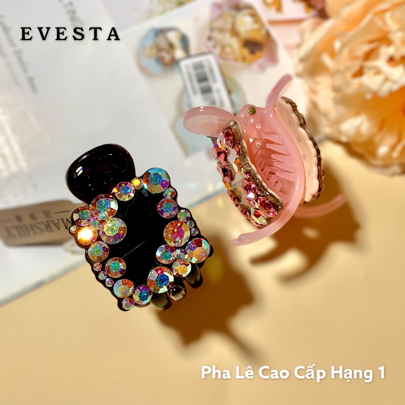 Kẹp tóc Càng cua 3 Răng Đính Đá Pha Lê Phong Cách Hàn Quốc MARCELY