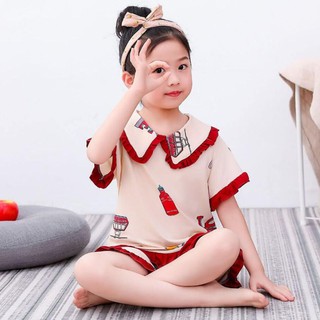 Đồ bộ hoạt hình dễ thương cho Bé Gái - Cotton mềm mại và thoải mái dạo phố mặc nhà
