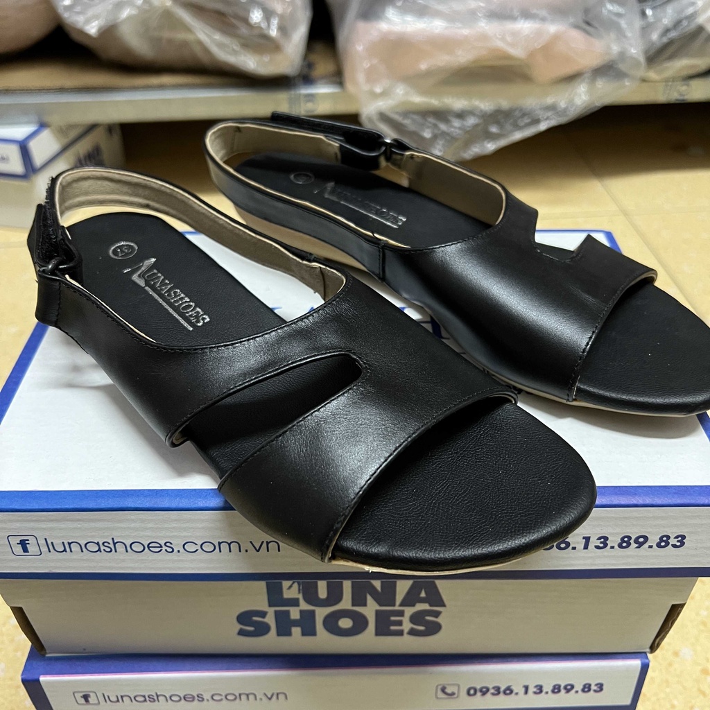 Sandal đi học đế bệt da bò mềm êm chân LUNASHOES 6605 bảo hành 2 năm dễ đi dễ phối đồ ảnh thật