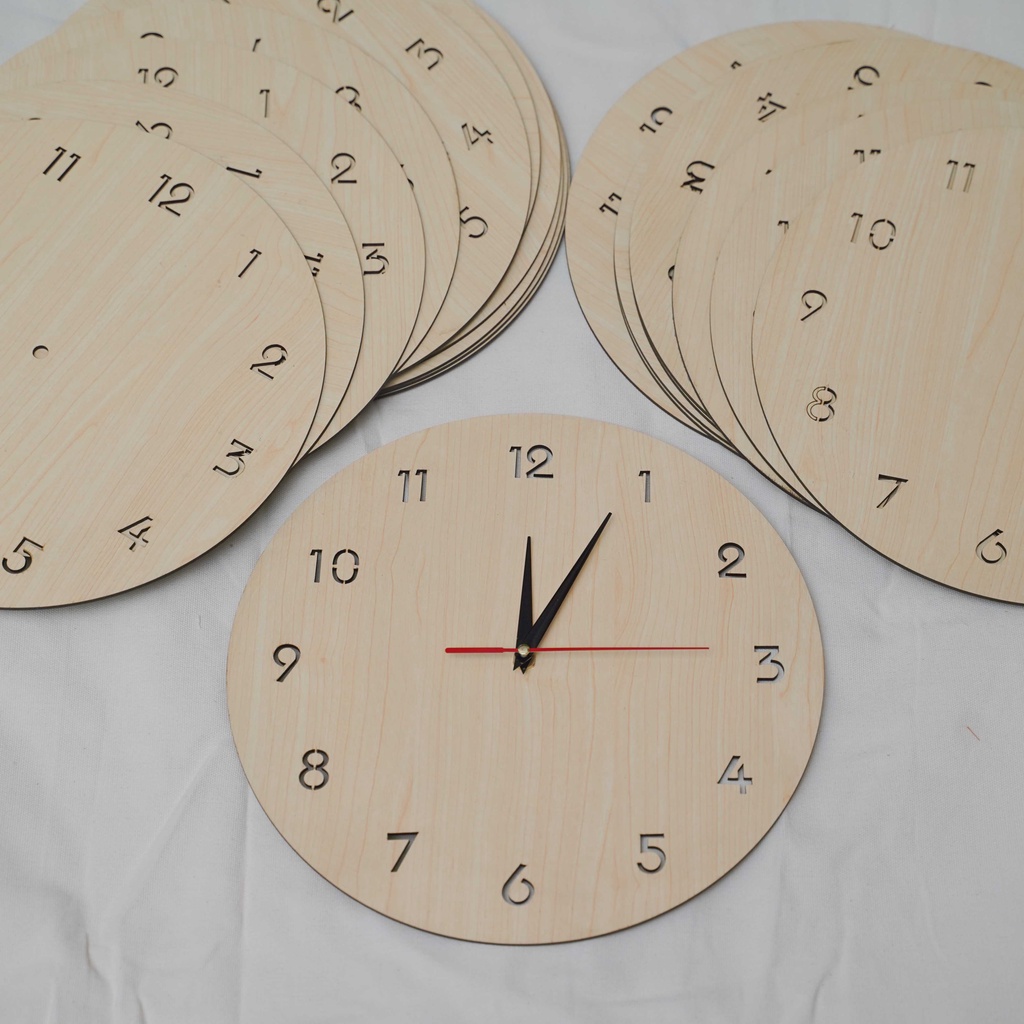 Mặt Đồng Hồ Gỗ 30cm  ( Bao Gồm Kim và máy Đồng Hồ )