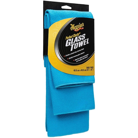 Meguiar's Khăn lau kính xe hơi  - Perfect Clarity Glass Towels, Blue - 1 Pack, X210300