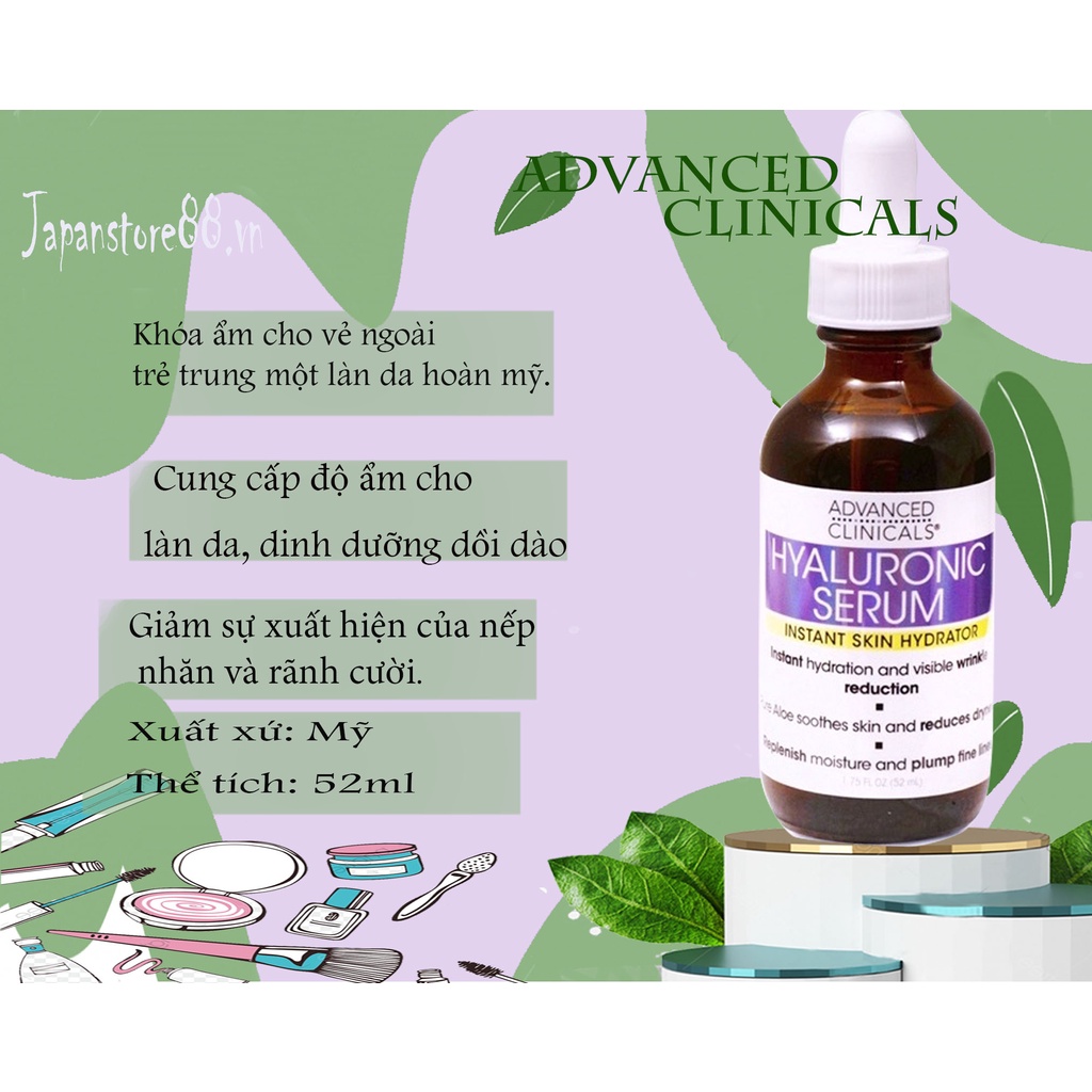 SERUM CẤP ẨM HYALURONIC ADVANCED CLINICALS 52ml