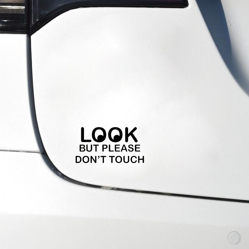 Decal dán trang trí xe hơi họa tiết LOOK But Please Don't Touch bằng chất liệu Vinyl kích thước 14.5CM*7.5CM