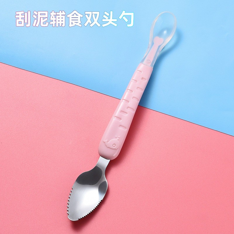 Thìa nạo hoa quả 2 trong 1 cho bé tập ăn dặm