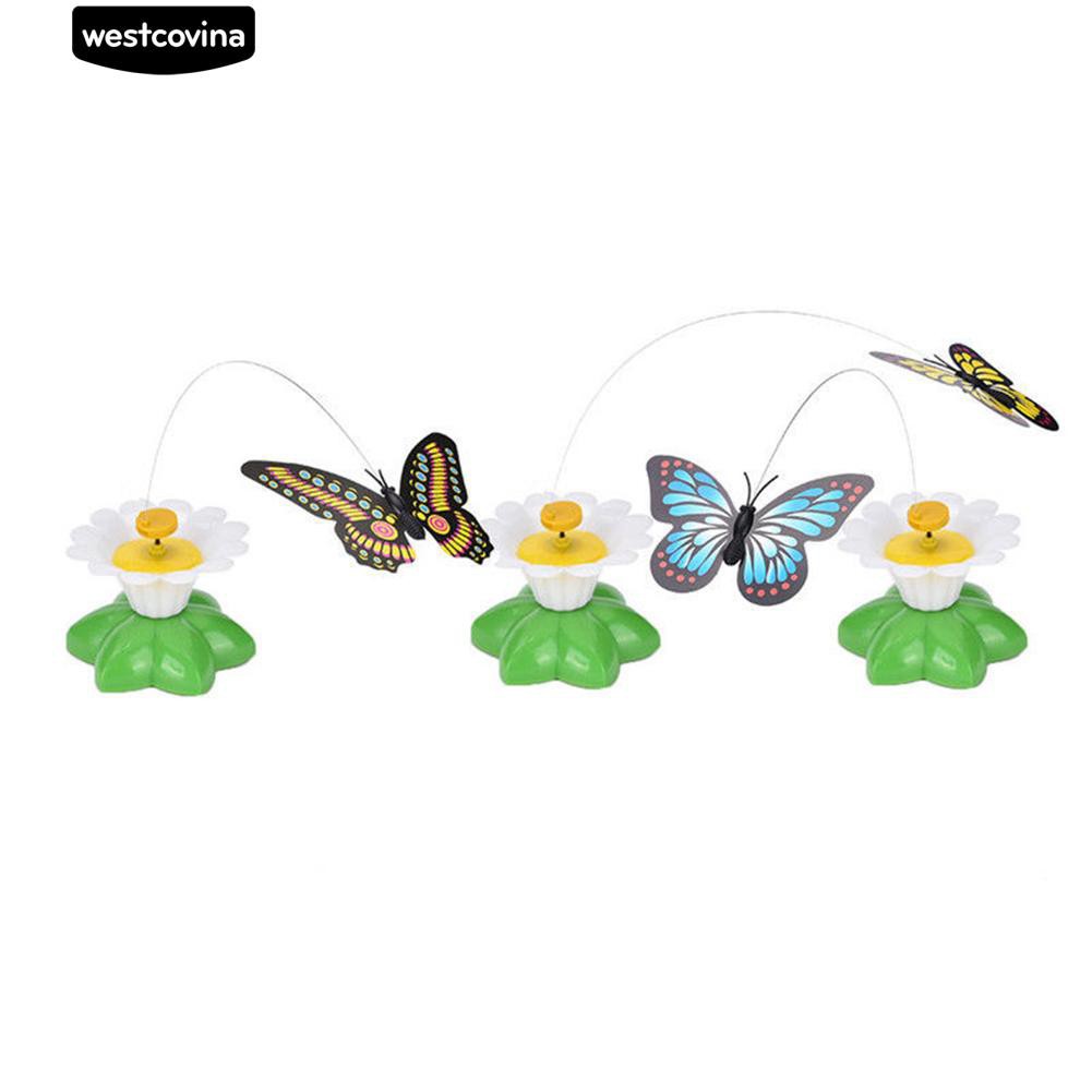 Đồ Chơi Tương Tác Có Đế Hình Hoa Gắn Bươm Bướm Thú Vị Cho Mèo Cưng