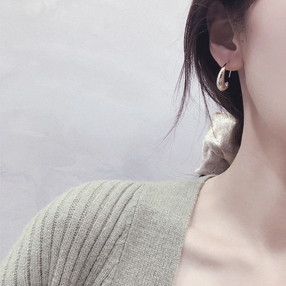 Bông Tai Chữ C Đính Đá Thời Trang Cho Nữ