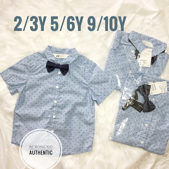 Áo sơ mi cổ nơ HM auth