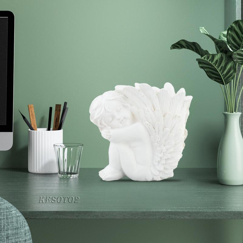 Bộ 2 Bình Hoa Điêu Khắc Thủ Công Hình Thiên Thần Trang Trí Nhà Cửa