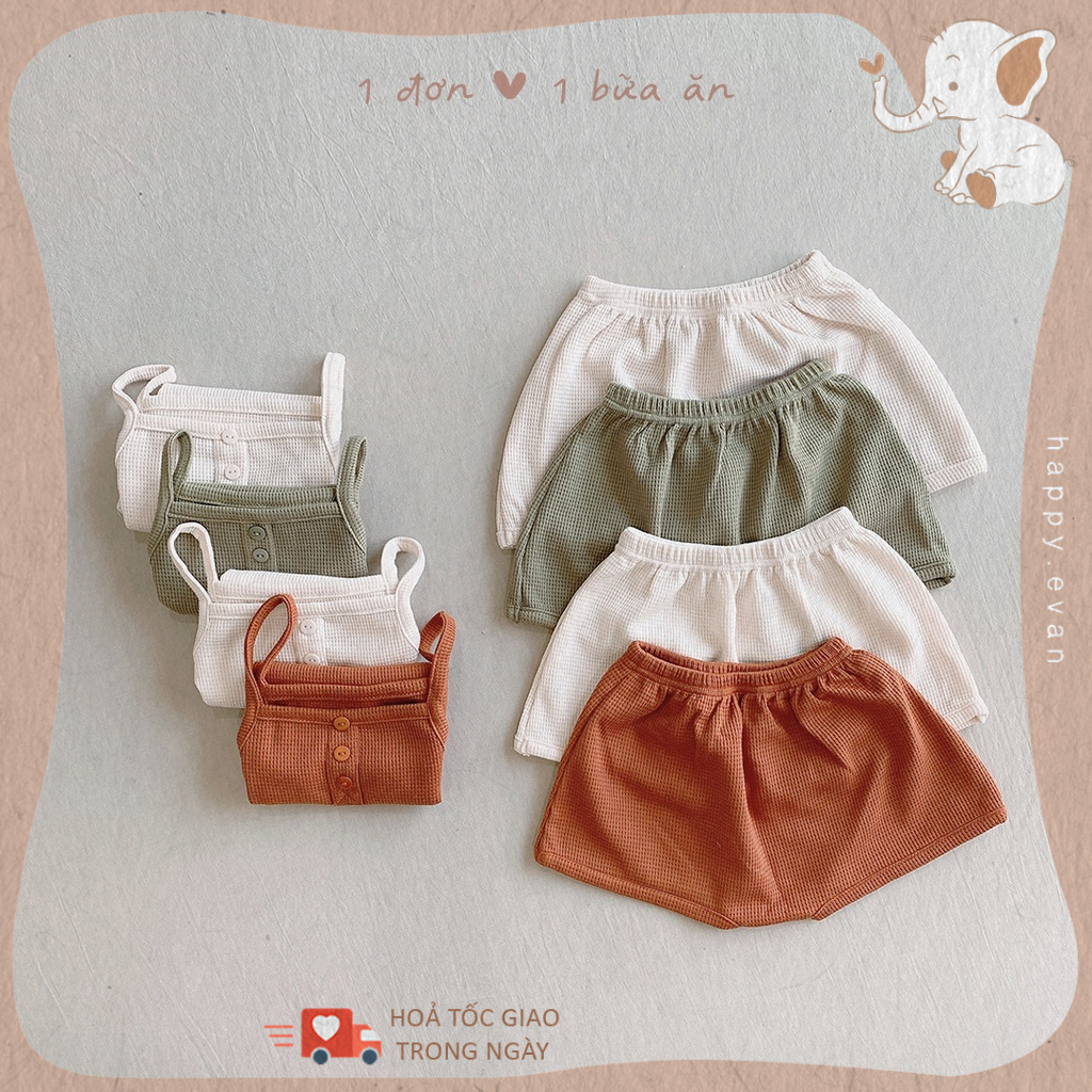 🅷.🄴🅅🄰🄽 Set 2 dây thun tổ ong phong cách Hàn Quốc chất mềm mát cho bé trai bé gái, thích hợp mặc hè