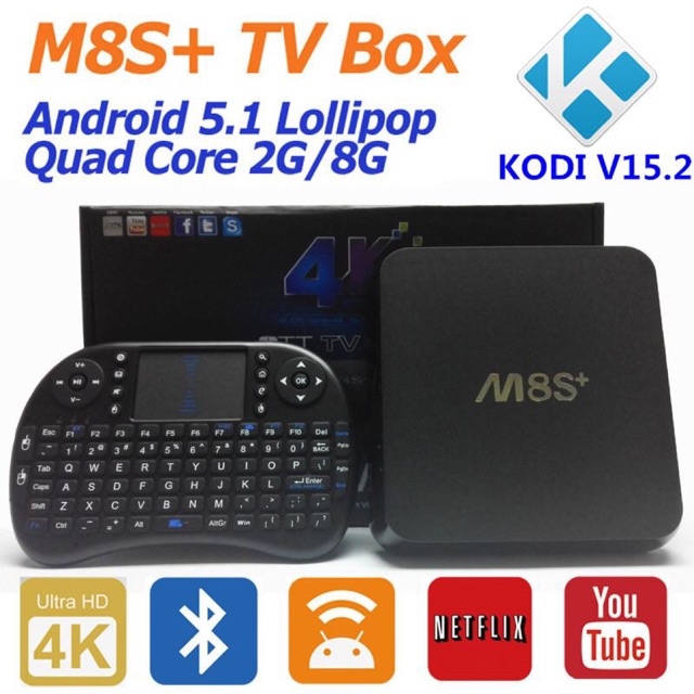 Tivi Box M8S Plus 4K chính hãng giá 750k Giảm 50%