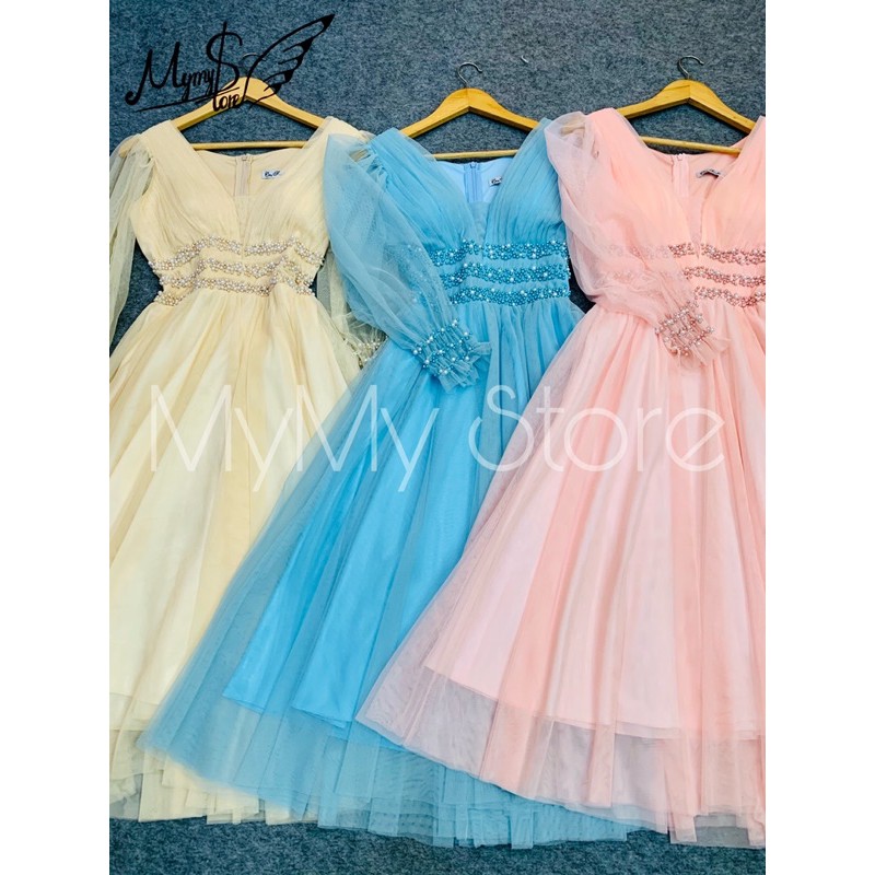 Đầm dự tiệc công chúa tay dài kết cườm TRIPBLE T DRESS - size M/L ( ảnh/video thật) MS136Y