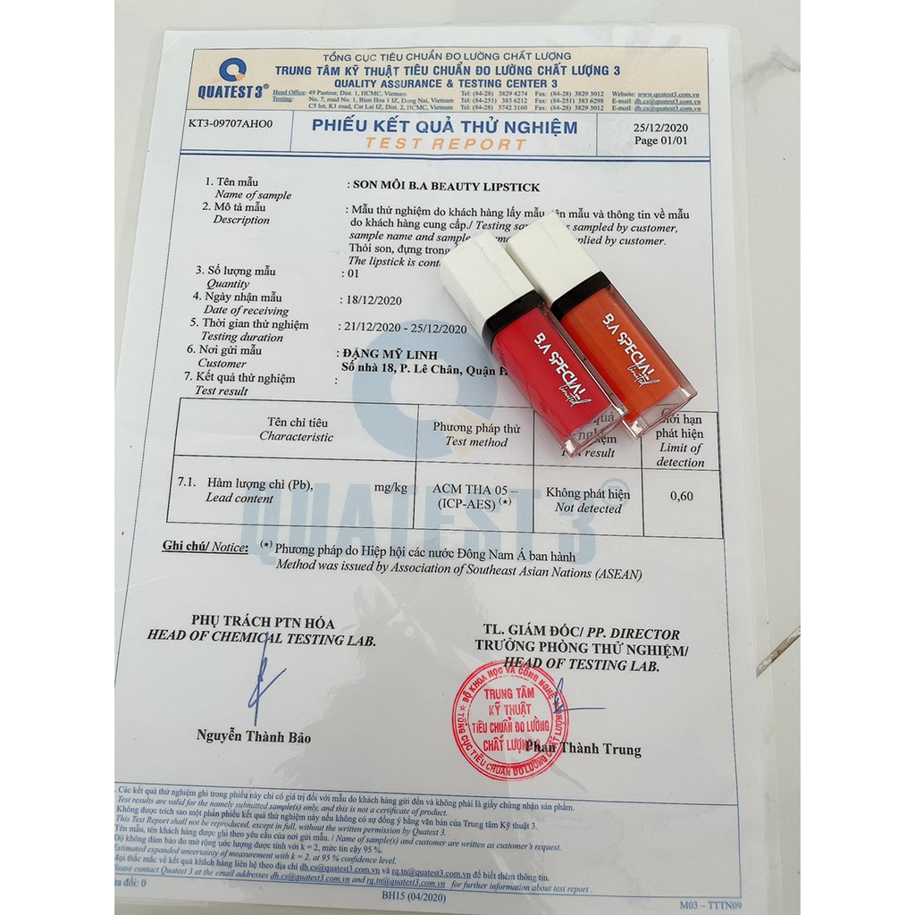 Loa Loa!   Son B.A Special Limited – Son Hữu Cơ Không Chì Siêu Lì – Màu Son Tươi Sáng Trẻ Trung