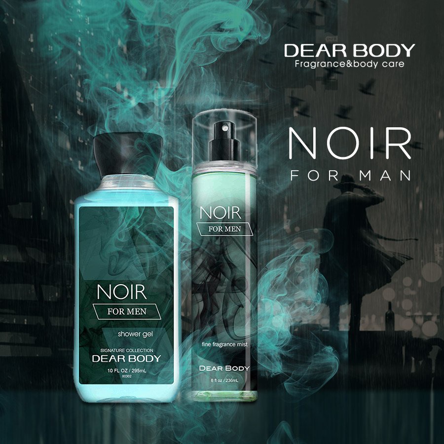 Shower Gel NOIR FOR MEN Nam , Sữa tắm dầu gội đầu nam Dear Body, mùi hương nam tính