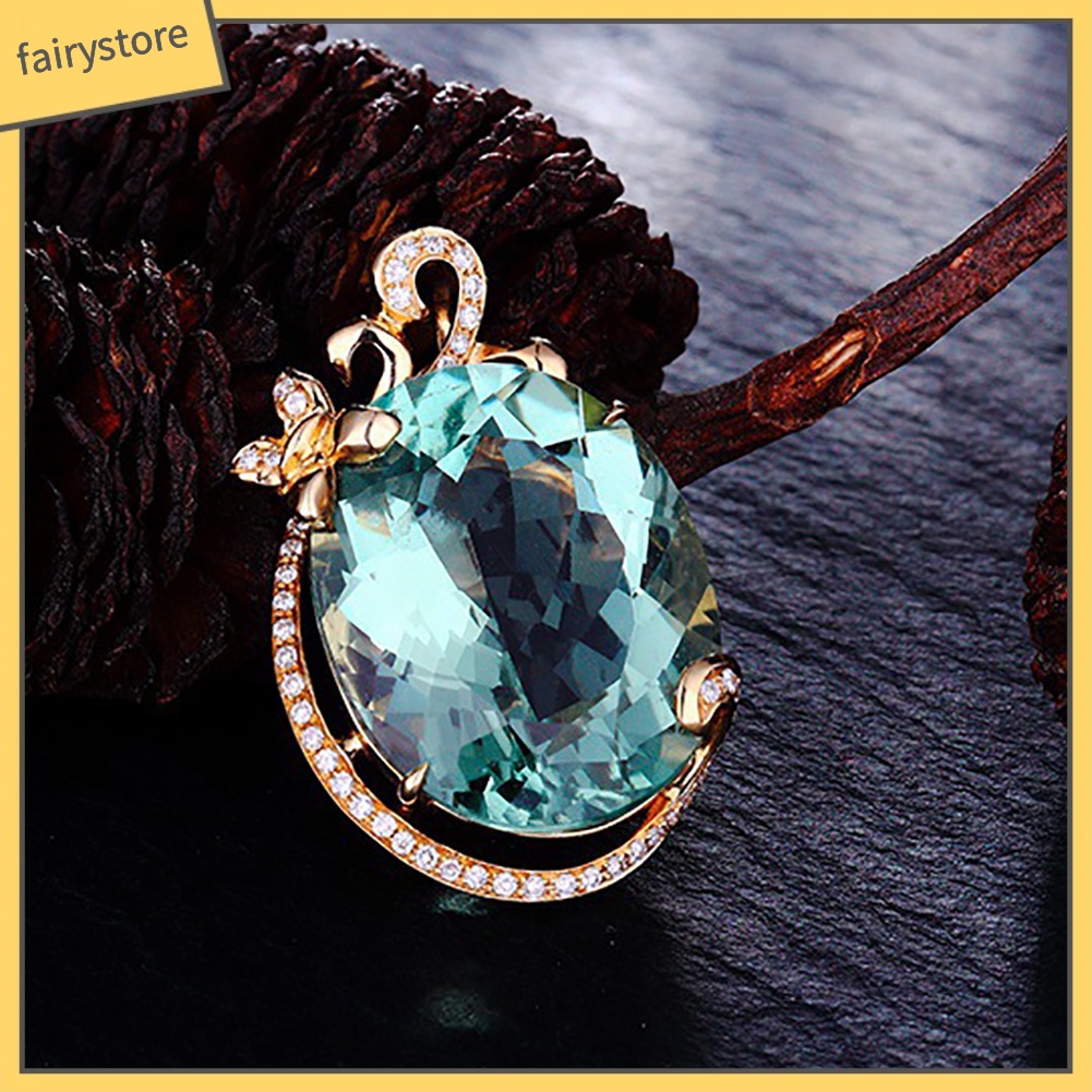 Dây Chuyền Mặt Hình Oval Đính Đá Sang Trọng Cho Nữ