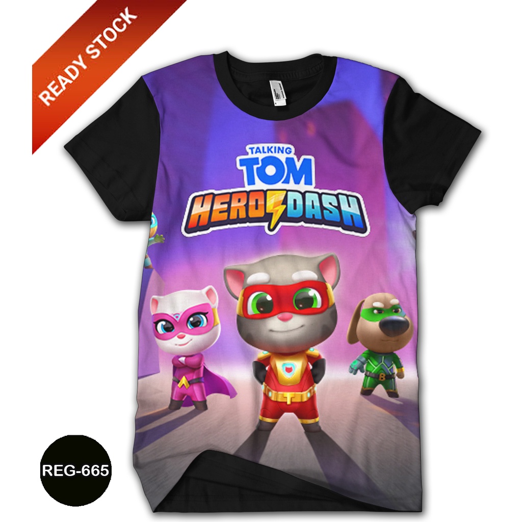 Áo sơ mi Talking Tom Hero Dash Series 3d Game Áo sơ mi trẻ em