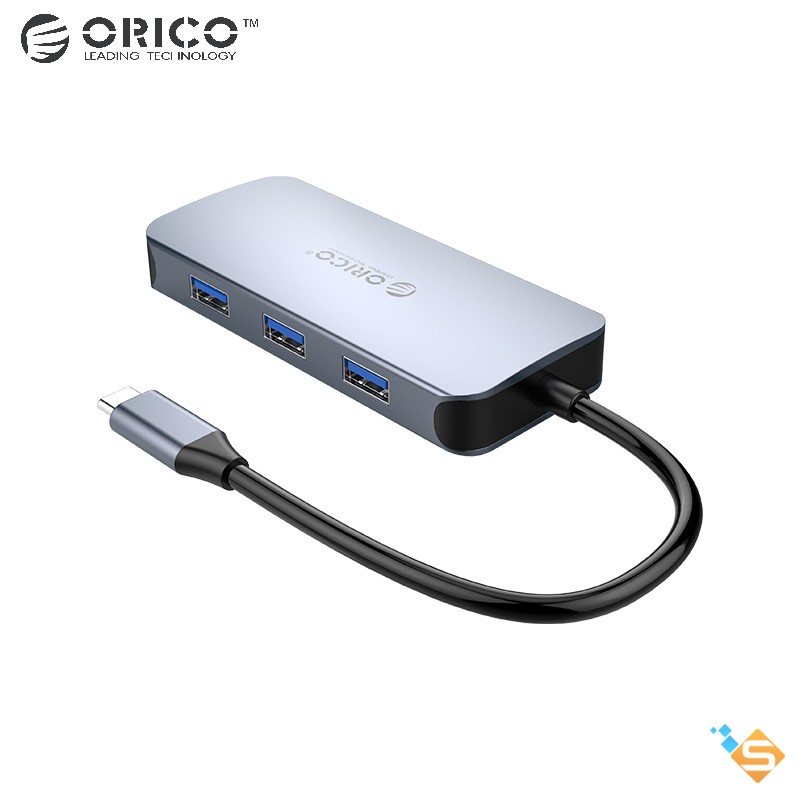 Bộ Chia HUB Type-C 6 Trong 1 USB 3.0 + HDMI + PD 100W + TF/SD Hoặc RJ-45 Gigabit Cho MacBookLaptop  - BH 1 Năm