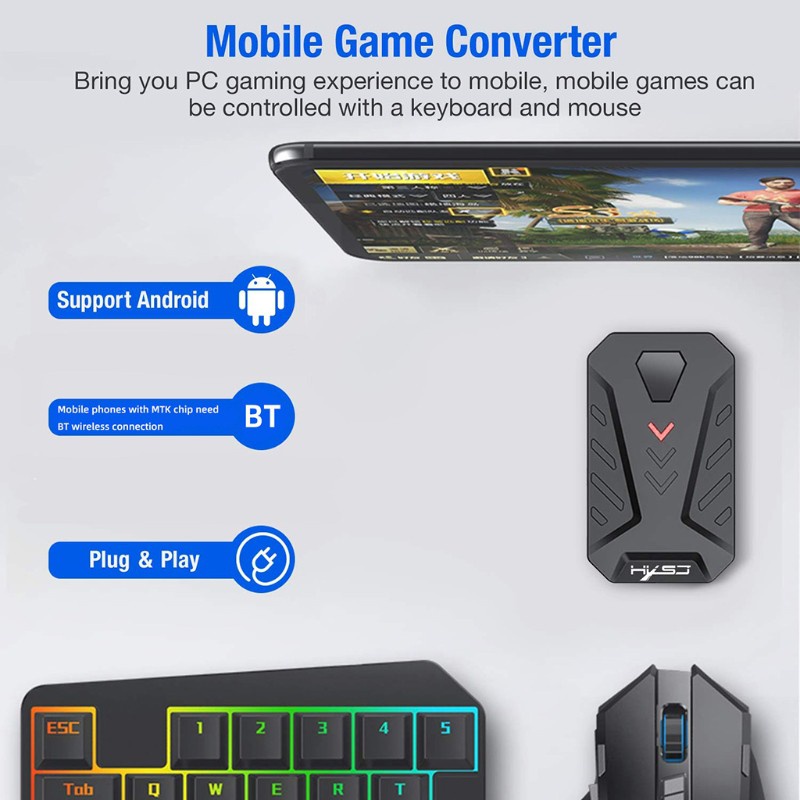 Bộ Bàn Phím Và Chuột Điều Khiển Chơi Game Pubg Trên Điện Thoại Di Động