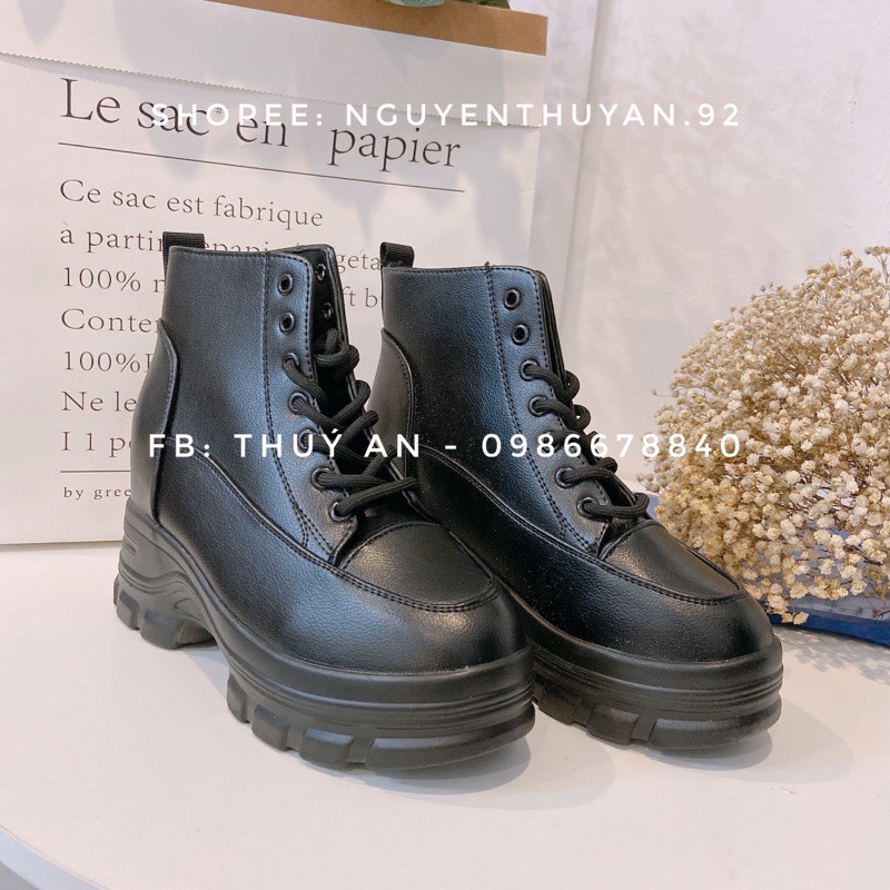 Giày thể thao da độn đế 9cm hàng L1  sẵn be 38