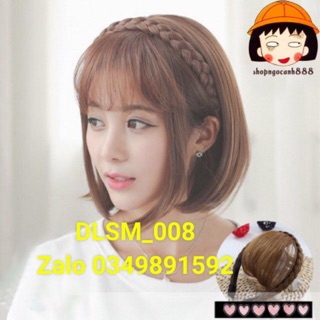 Mái thưa giả kèm bờm cài tóc cao cấp M008
