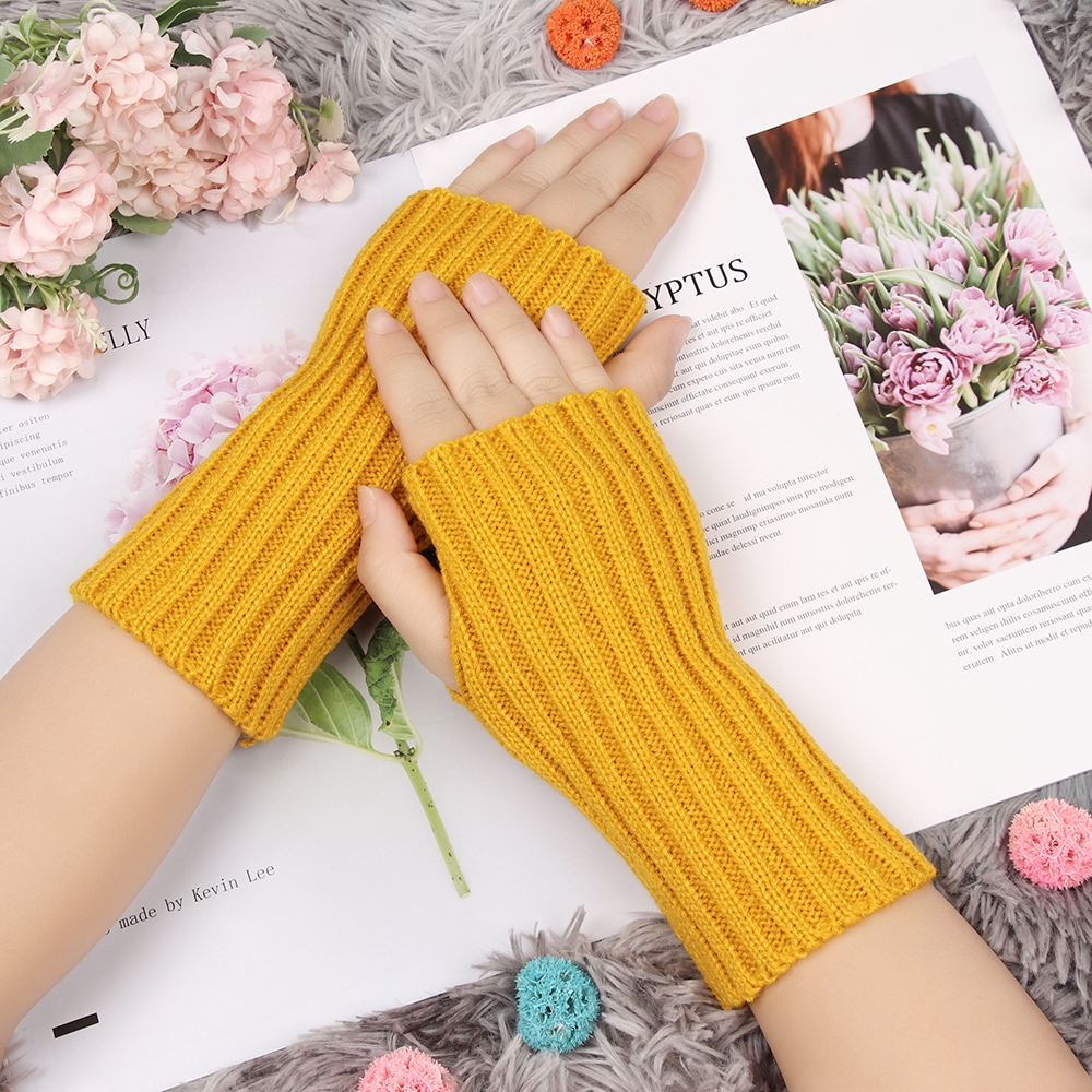 Găng tay dệt kim dài dày dặn giữ ấm cho nam và nữ