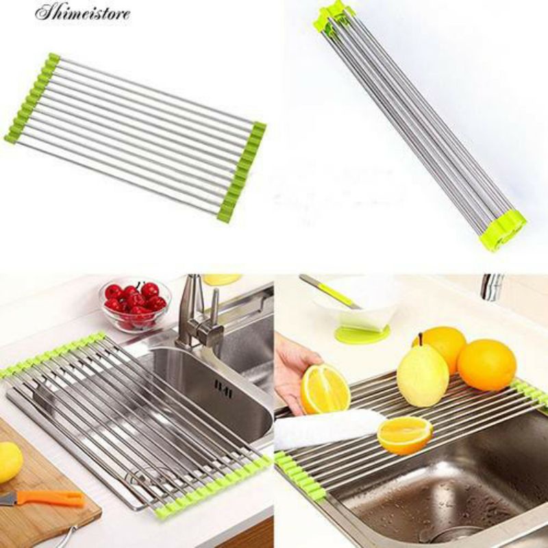 Giá Inox 304 Để Chậu Bồn Rửa Bát Rổ Gác Đa Năng Loại lớn 50x30cm