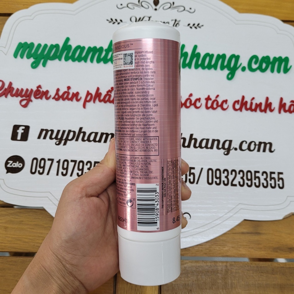 Dầu gội và xả tigi copyright repair phục hồi hư tổn 300ml- 250ML