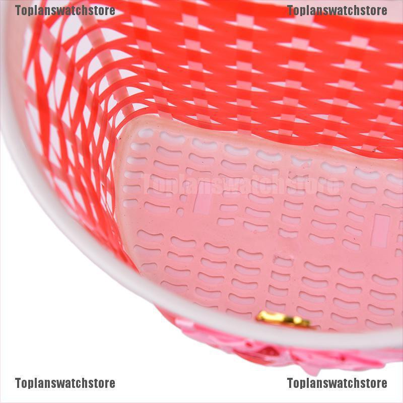 1 Giỏ Xe Đạp Nhựa Đính Nơ Trước Handmade Cho Bé