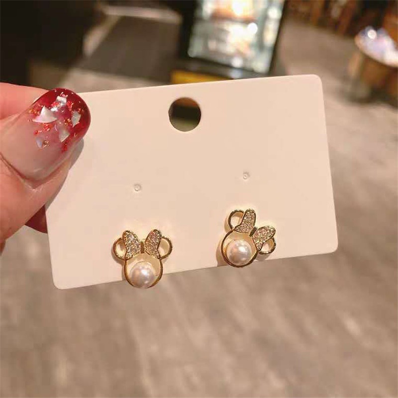 Bông Tai Bạc Hình Nơ Đính Ngọc Trai Thời Trang Dành Cho Nữ