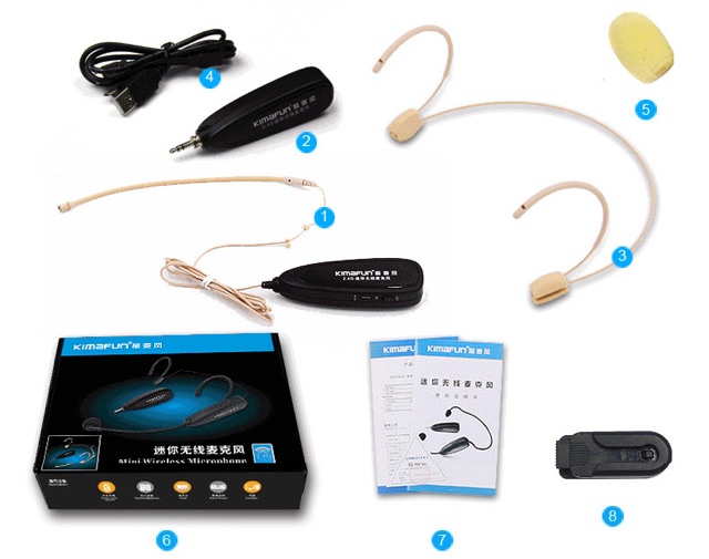 Micro không dây Kimafun km-G120 thu âm livestream kết nối loa amply loa kéo máy ảnh máy quay micro màu da người hạt gạo