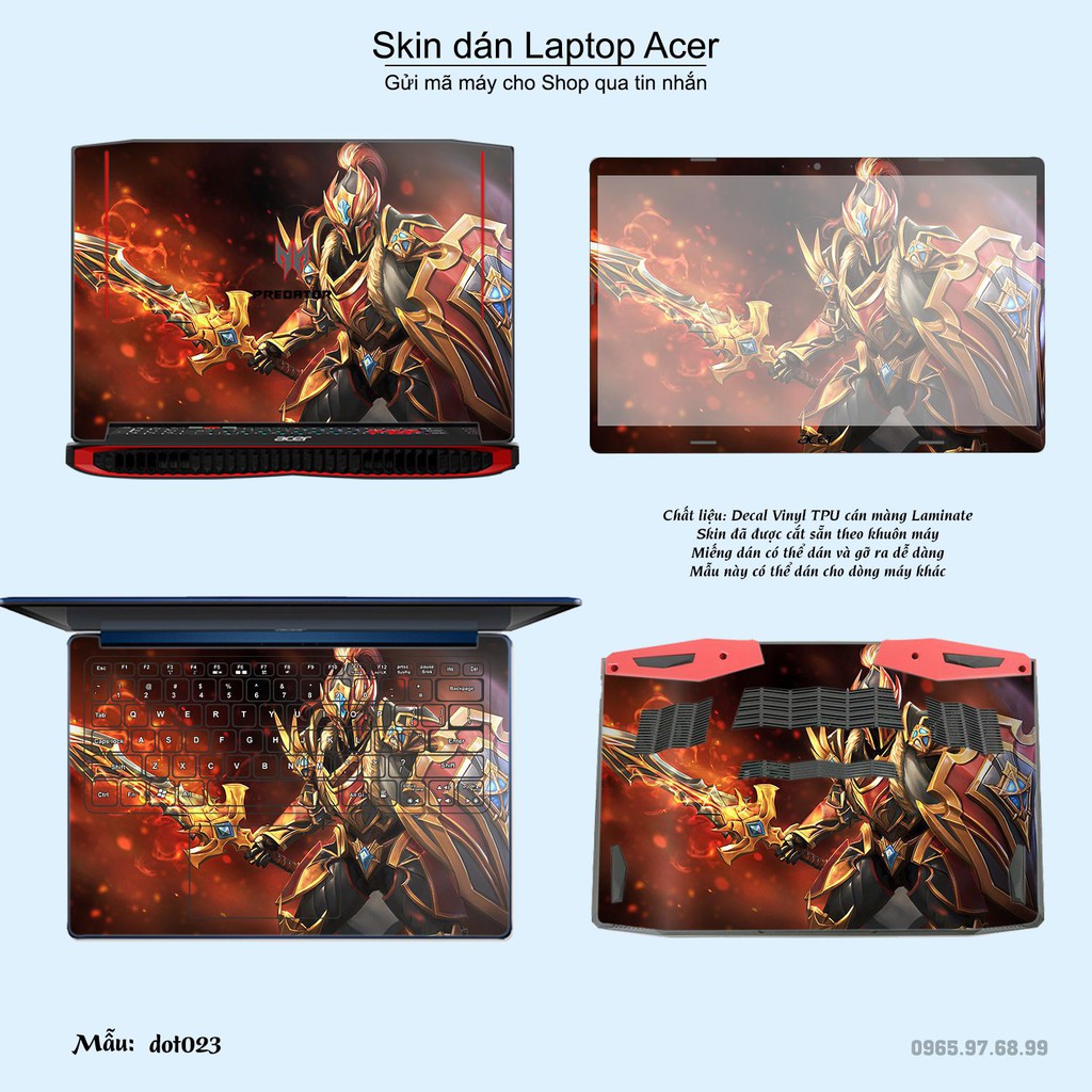 Skin dán Laptop Acer in hình Dota 2 nhiều mẫu 4 (inbox mã máy cho Shop)