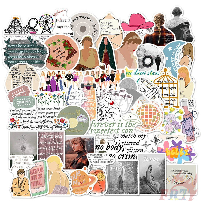 50Pcs/Set ❉ Taylor Swift：Folklore Series 03 Stickers ❉ DIY Fashion Mixed Waterproof Doodle Decals Stickers