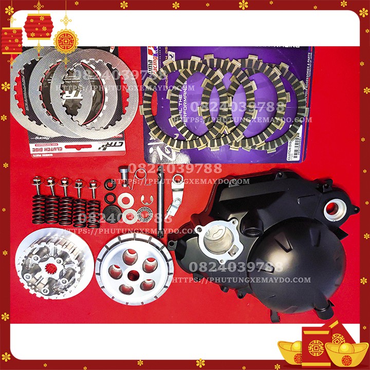FULL BỘ LỐC NỒI ĐỘ CÔN TRỰC TIẾP CHO EXCITER 150 FULL BỘ BỐ UMA LÁ SẮT CTR