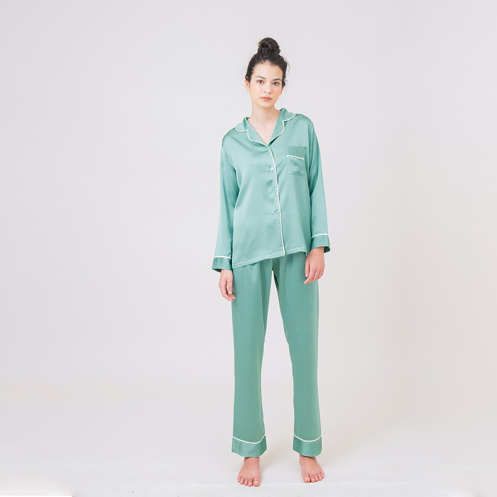 Bộ Pyjama Mặc Nhà Màu Xanh
