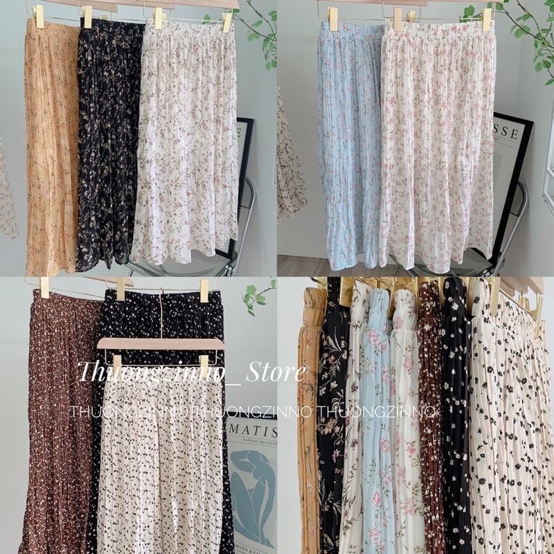 [Ảnh thật/Video]Chân váy hoa vintage bảng màu tươi mát 2022 Chân váy hoa Quảng Châu dáng dài