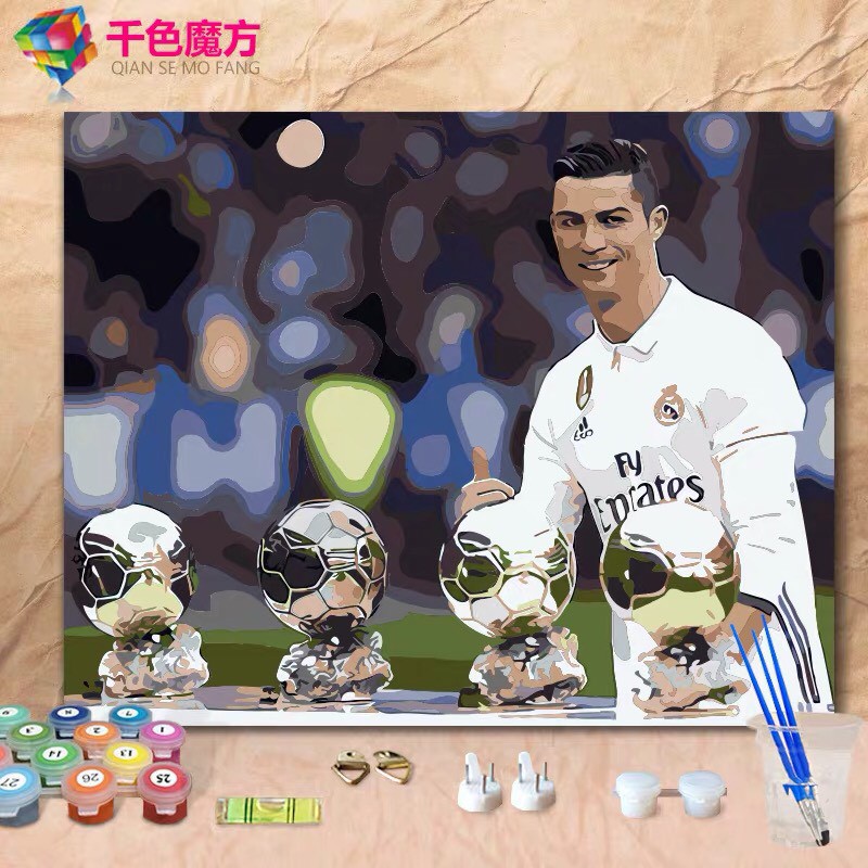 [Order]Tranh sơn dầu số hóa tự tô hình Ronaldo