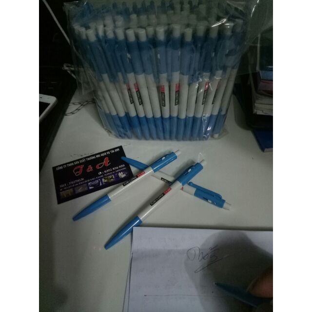 20 Cây bút bi chính hãng Kim Long đầu 0.8mm mực xanh nét êm đều