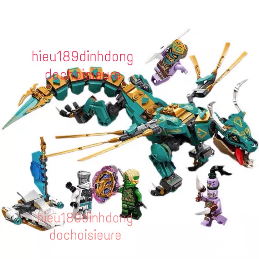 Lắp ráp xếp hình non ninjago 71746 , 3082 : Rồng thần Jungle của Lloyd 525 mảnh