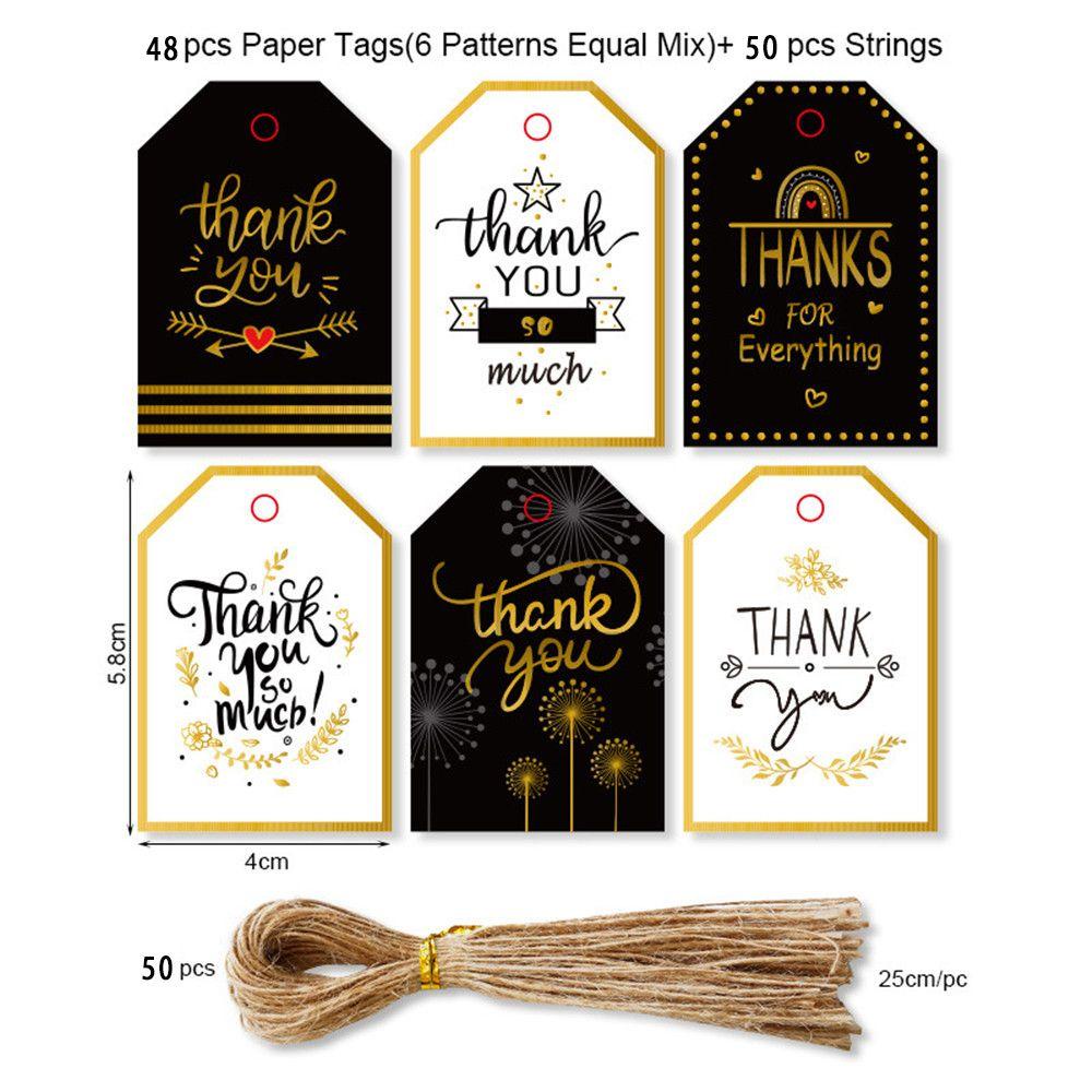 CONOPERY Nhãn Giấy Kraft In Chữ Thank You Dùng Trang Trí Tiệc Cưới DIY