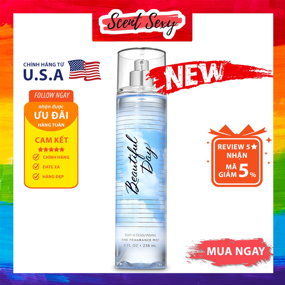Xịt thơm Bath and Body Works Beautiful Day (236ml)