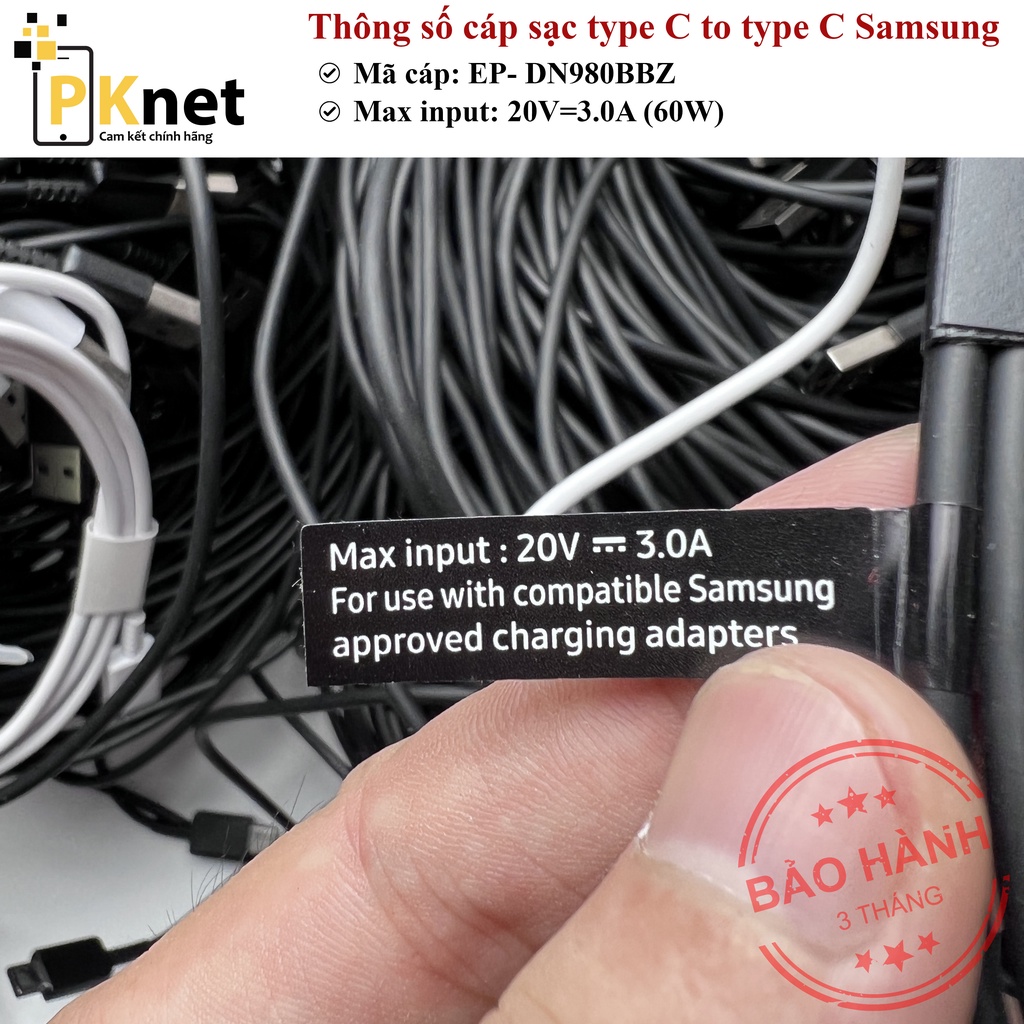 Cáp sạc nhanh Samsung Chính Hãng  - Bảo hành lỗi 1 đổi 1 trong 3 tháng