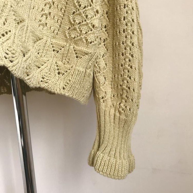 Áo Khoác Cardigan Len Ren Cúc Ngọc Vintage